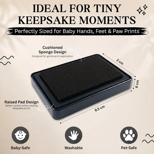 Vista 2 de Almohadilla de tinta ReignDrop para huella de bebé y huella de mano - Crea sellos de recuerdo impresionantes y duraderos para bebés y niños. A