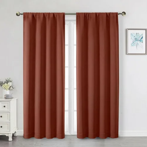 Vista 201 de Cortinas opacas para dormitorio, sala de estar, juego de 2 paneles de 54 pulgadas de largo, cortinas de oscurecimiento de habitación con aislamiento