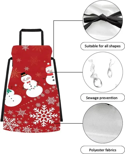 Vista 107 de Dreaweet Delantal de cocina unisex con cuello ajustable de Navidad