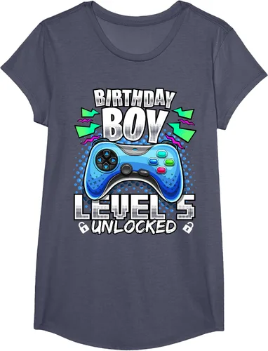 Vista 16 de Camiseta para niños con diseño de videojuegos desbloqueados de nivel 5 Negro