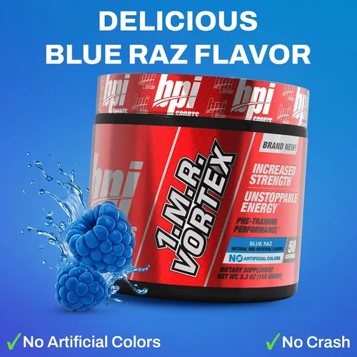 Vista 2 de BPI Sports 1.M.R Ultra Concentrado polvo para antes del ejercicio, 4.9 oz., Azul Raz, 1, 1