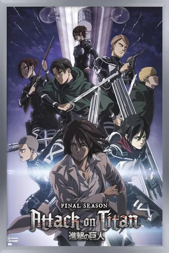 Vista 10 de Trends International Attack on Titan: Season 4 - Póster de pared Key Visual 2, 22.37 x 34.00 pulgadas, versión enmarcada en negro Versión con marco