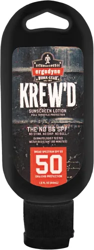 Vista 7 de Ergodyne KREW'D 6352 Loción de protección solar, amplio espectro SPF 50, resistente al agua, tamaño de viaje de 1.5 onzas, paquete de 12