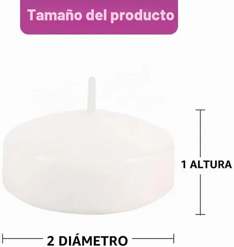 Vista 2 de Paquete de 12 velas flotantes de 2 pulgadas, 6 horas, discos de cera sin perfume, sin perfume, velas flotantes para centros de mesa, jarrones