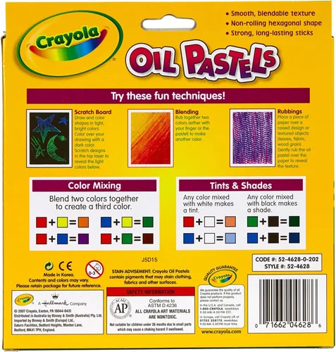 Vista 5 de Crayolas Oil Pastels, caja de 16, 1-set, 1 paquete