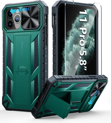Vista 13 de FNTCASE for iPhone 11-Pro Phone Case: Military Grade Drop Proof Mobile Cover with Kickstand & Slide Rugged Shockproof Bumper Heavy Duty Protector