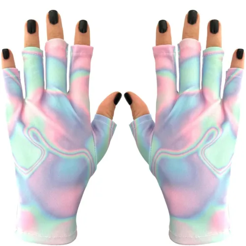 Vista 22 de ManiGlovz - Guantes de uñas originales con protección UPF 50+ UV Manicura de gel y guantes anti UV sin dedos para mujeres Se pueden utilizar