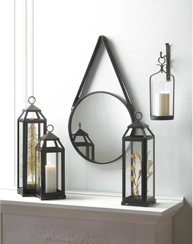 Vista 2 de Zings & Thingz 57074344 - Espejo de pared con correa de piel sintética, color negro