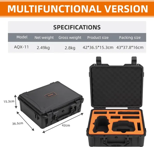 Vista 9 de Funda rígida impermeable para DJI AIR 3, funda de transporte rígida para Air 3 Drone/Fly More Combo, accesorios RC 2/RC-N2, resistente y resistente