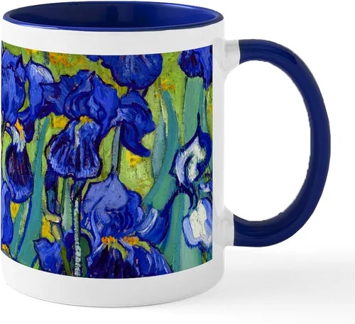 Vista 36 de CafePress Irises By Vincent Van Gogh Taza de café de cerámica de 11 oz (11.0 fl oz)