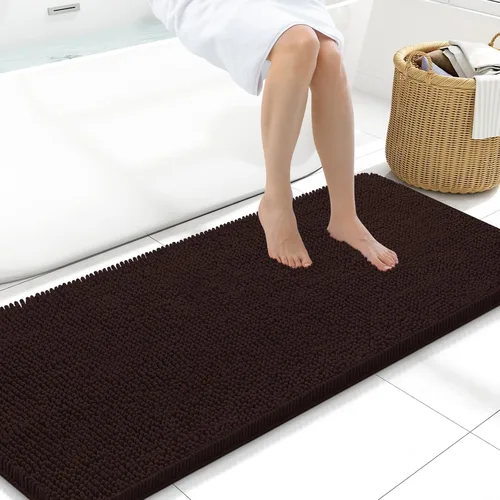 Vista 132 de Arotive Alfombras de baño de felpilla extrasuaves y absorbentes, de 24 x 16 pulgadas, lavables a máquina, parte trasera de goma antideslizante