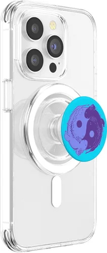 Vista 3 de Lindo ajolote morado y ajolote azul Yin Yang Aqua PopSockets MagSafe PopGrip para iPhone