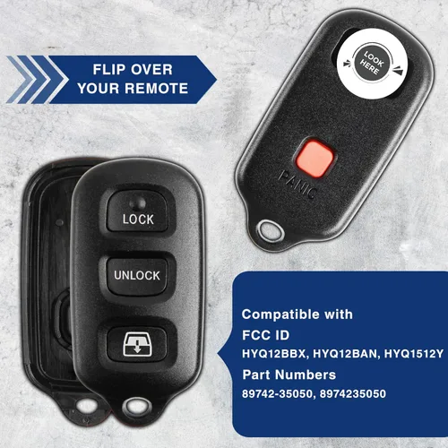 Vista 5 de KeylessOption Carcasa para llavero de acceso remoto sin llave (solo la carcasa), Negro