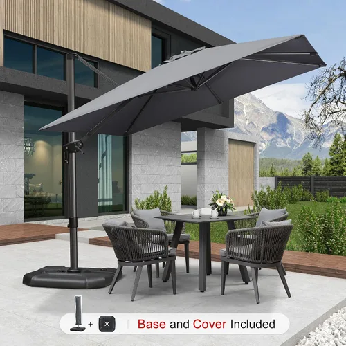 Vista 629 de PURPLE LEAF Paraguas al aire libre con base 8' x 8' protección solar verde Manzana Verde (Apple Green)