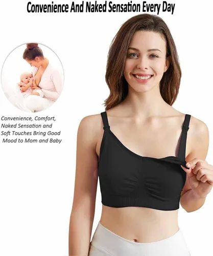Vista 22 de iloveSIA Nursing Bras for Mom Breastfeeding, Seamless Supportive Sleep Bra for Maternity Postpartum S-2XL 3Pack