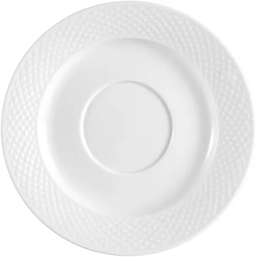 Vista 4 de CAC China CRO-36 Corona - Plato de porcelana súper blanco de 4 pulgadas, caja de 36 super blanco; blanco brillante