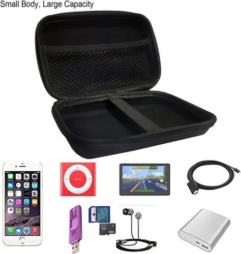 Vista 7 de Bolsa rígida para GPS, funda de transporte portátil compatible con navegador GPS de 4.3 a 5 pulgadas (5 pulgadas)