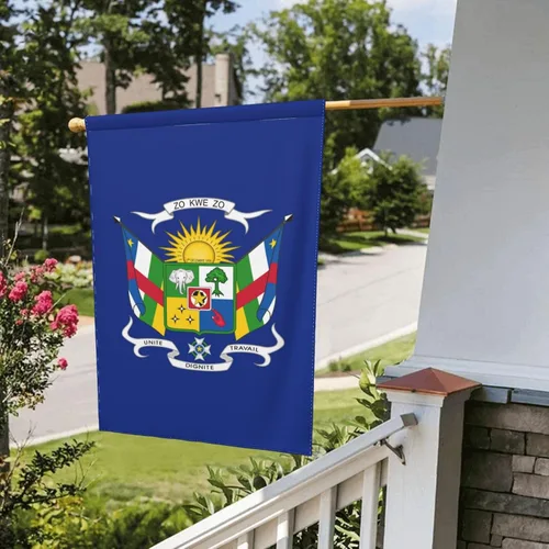 Vista 8 de Coat of arms of the Central African Republic Garden Flag 12.5"x18" Inch Double Sided Garden Flags Home Lawn Outdoor Decor Flags Party Banner Welcome