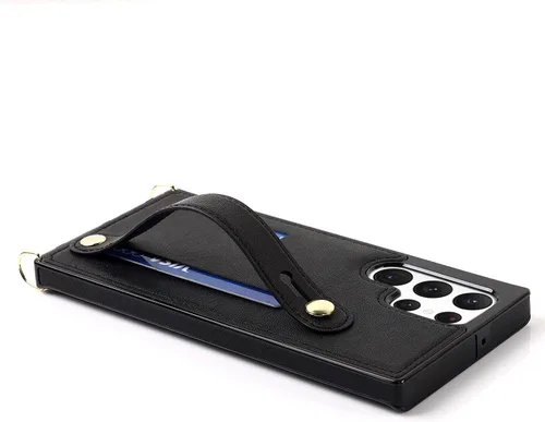 Vista 4 de CCSmall Funda para Samsung Galaxy S22 Ultra Crossbody con tarjetero KB Negro