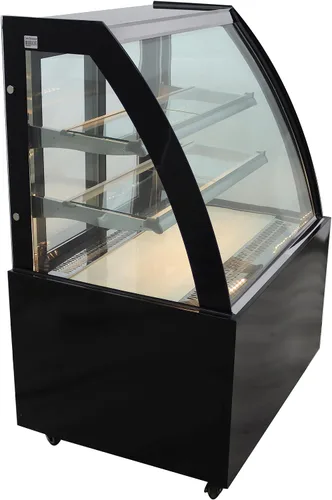 Vista 7 de TECHTONGDA Exhibición Refrigeradores Pastel Escaparate Curvo Refrigeración Display Case Gabinete de panadería comercial con luz LED blanca Piso