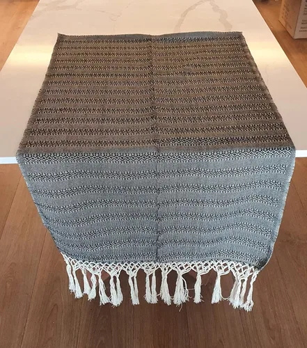 Vista 4 de ALKIMIA INC Chal Rebozo de algodón hecho a mano mexicano Negro
