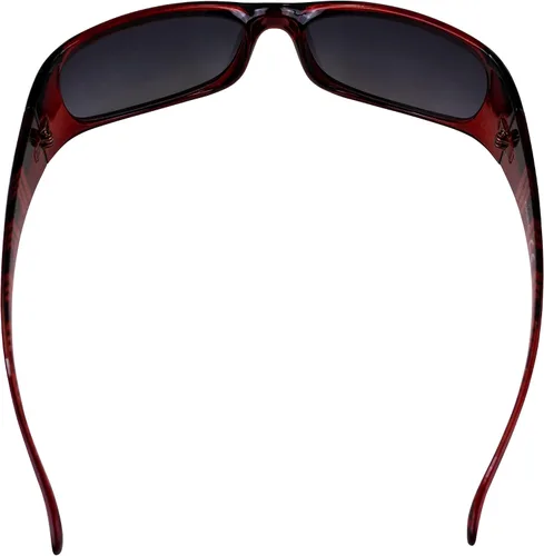 Vista 4 de AlterImage Boardwalk Fashion - Lentes de sol retro para mujer, montura roja envolvente con lentes ahumados degradados, rojo (Red-Smoke)