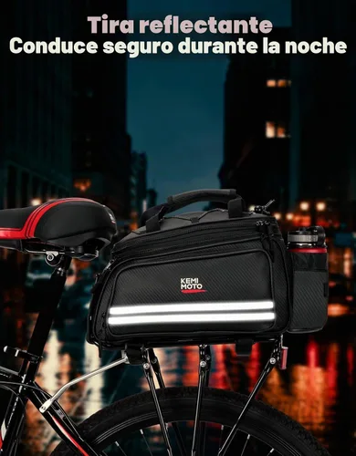 Vista 7 de KEMIMOTO Bolsa de bicicleta estante trasero extensible 20L bicicleta