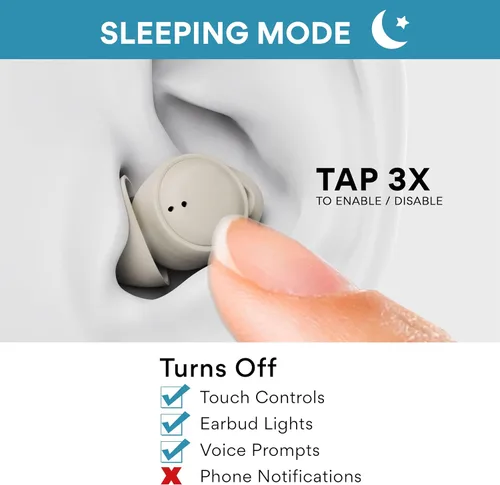 Vista 2 de MEE audio SleepTones - Auriculares para dormir con Bluetooth para dormir de Beige