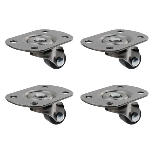 Vista 19 de Semetall Ruedas de montaje lateral de 2 pulgadas, ruedas silenciosas de goma en forma de L de 600 libras, ruedas giratorias de 360 grados