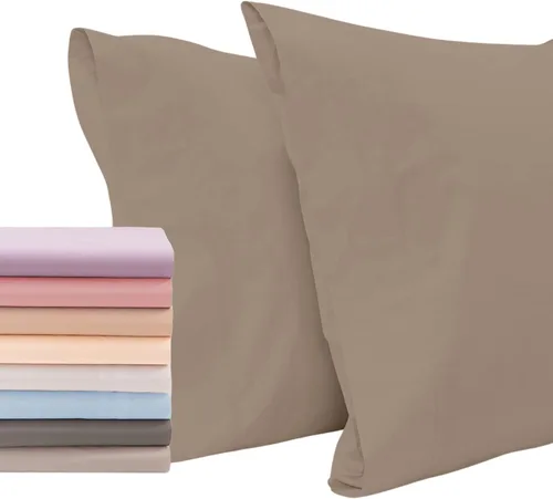 Vista 13 de Superity Linen Pillow Cases Queen Size - Open Enclosure - 2 Pack - 100% Soft and Comfortable Premium Cotton - Beige
