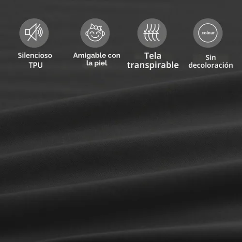 Vista 2 de Paquete de 2 fundas protectoras de colchón tamaño individual, sábana bajera impermeable para cama individual Negro