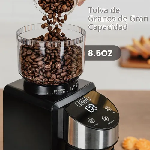 Vista 8 de Gevi Burr Grinder, 35 Settings Espresso Drip French Press,Anti-Static Black
