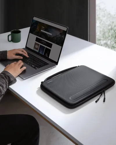 Vista 8 de Tomtoc Funda para laptop, funda para dispositivo electrónico portátil, funda protectora para MacBook Pro y MacBook Air de 14 pulgadas con carcasa