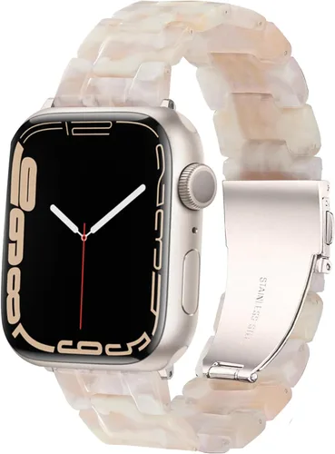 Vista 43 de HOPO Compatible With Apple Watch Band Thin Lightweight Resin Strap Bracelet Fashion Wristband Replacement For iWatch Bands Series Ultra 11 10 9 8 7