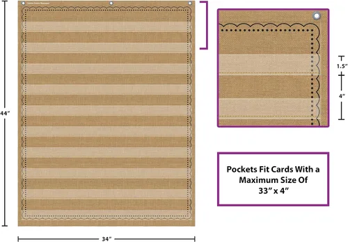Vista 3 de Teacher Created Resources Tabla de bolsillo de arpillera con 10 bolsillos (34 x 44 pulgadas) (TCR20839)