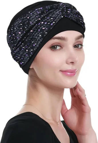 Vista 13 de Alnorm Gorro de quimioterapia, sombrero de viscosa para mujer, turbante para la cabeza para mujer