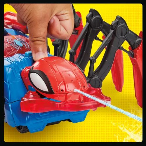 Vista 9 de Marvel Spider-Man Car Playset con función de explosión y figura de acción para niños a partir de 4 años