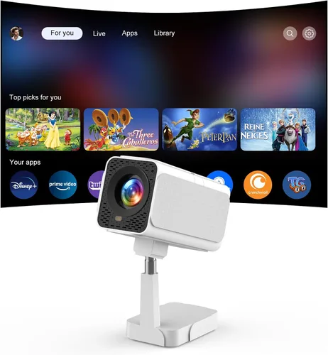 Vista 9 de 【Licencia de Netflix e integrado】Proyector inteligente WiFi PANSEBA con soporte telescópico, 4K compatible con 300 pulgadas HD proyector