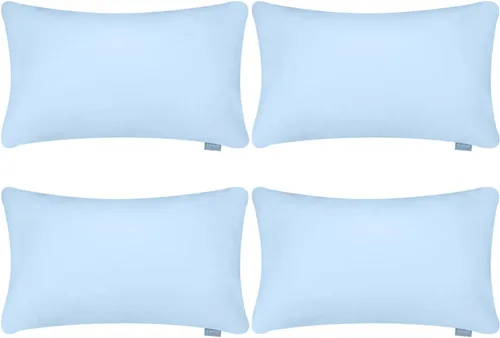 Vista 65 de Thmyo - Paquete de 4 fundas de almohada decorativas de 100 % algodón para lumbar, cómodas, sólidas, para Navidad/Halloween, fundas de cojín Blanco