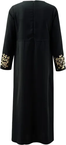 Vista 7 de Vestido musulmán para mujer, vestido de hijab dubai que esconden la grasa del vientre, vestido marroquí Dubai suelto, cubierta completa, maxi Abaya