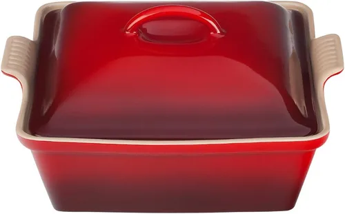 Vista 7 de Le Creuset Cacerola cuadrada cubierta de gres Heritage, 2.36L (9"), Sal Marina Sea Salt