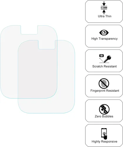 Vista 4 de xcivi Protector de pantalla de vidrio templado compatible con VTech Kidizoom Smartwatch DX3 (paquete de 2) Anti-scratch Dustproof Screen Guard