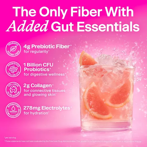 Vista 2 de Belli Welli Suplemento diario de fibra para mujeres y hombres – Polvo de fibra premium de acacia orgánica con colágeno añadido, electrolitos