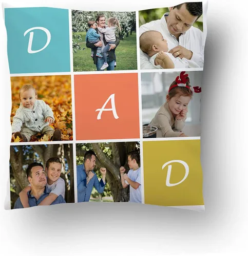 Vista 12 de Almohada fotográfica personalizada. Personalizada con imágenes para cumpleaños, aniversario y Navidad. (inserto + funda)