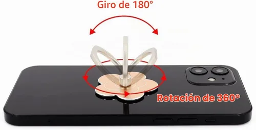 Vista 3 de Fwaytech - Soporte de anillo para teléfono celular, diseño de flor, rotación 360, soporte de metal para teléfonos inteligentes, paquete de 4 (flor 4)
