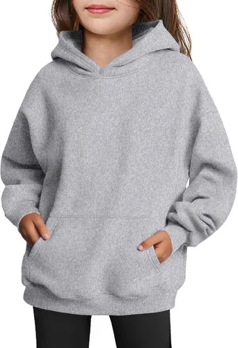 Vista 17 de Arshiner Sudaderas con Capucha de Gran Tamaño para Niñas Sudaderas Pullover de Forro Polar Conjuntos Casuales de Moda para Niños Ropa de Otoño Rojo
