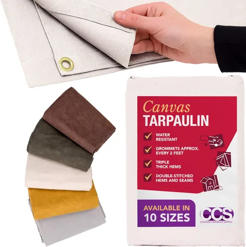 Vista 11 de CCS CHICAGO CANVAS & SUPPLY - Lona impermeable resistente, extraduradera, para varios usos, funda de lona de campamento con ojales inoxidables