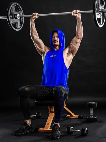 Vista 6 de DRSKIN 2 or 1 Pack Men's Hooded Tank Tops Bodybuilding Muscle Cut Off T Shirt Sleeveless Gym Training Hoodies Workout Dry
