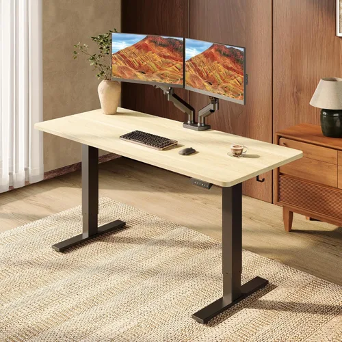 Vista 27 de SANODESK - Escritorio eléctrico ergonómico ajustable de altura grande de 71 Marco extendido blanco/parte superior blanca