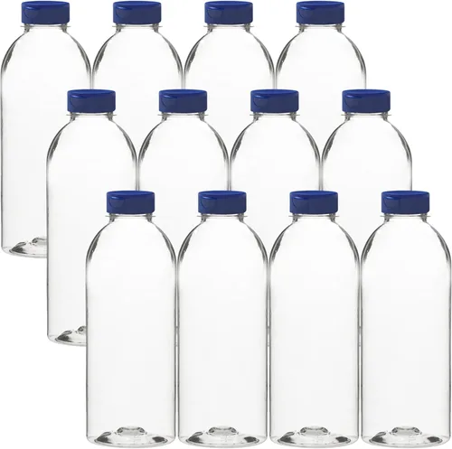 Vista 9 de Rani - Botellas de plástico transparente Botella PET de 8 onzas con tapas abatibles Sin BPA Uso doméstico y comercial, recipientes